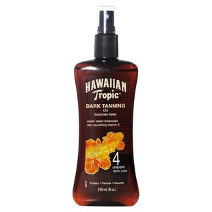 美国Hawaiian Tropic夏威夷SPF4美黑油助晒喷雾古铜色