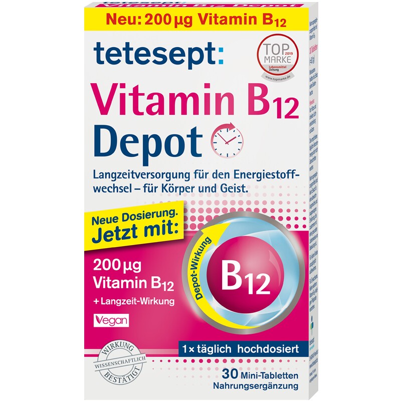 tetesept德舒倍B12德国补B族复合维生素缓释片30粒效期至23年9月