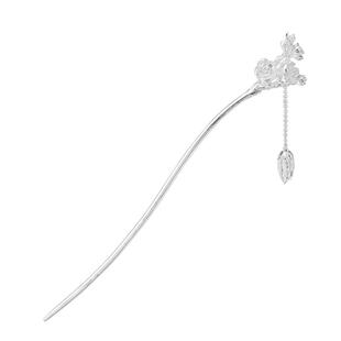 顺钦银楼S999纯银发簪女探梅流苏足银簪子新中式民族风送女友礼物