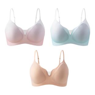 本周粉底液内衣隐形裸感V型无痕无钢托不空杯透气收副乳薄款文胸