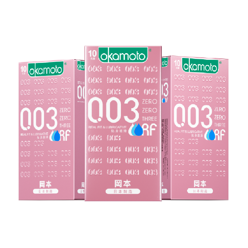 冈本003粉金超薄避孕套10只×3盒