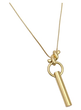 特价孤品小众轻奢做旧哑光金高级感金色简约百搭款情结扣项链