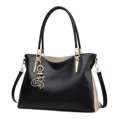 金狐狸牛皮手提包中年妈妈大容量