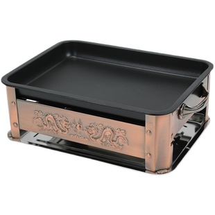 不锈钢烤鱼盘商用网红万州双龙烤鱼炉小份家用海鲜大咖专用锅新款