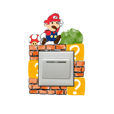 男孩童年趣超级马里奥木质开关贴