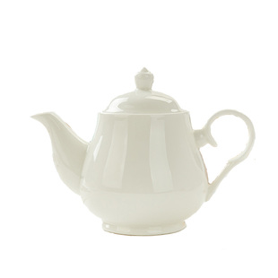 纯白唐山骨瓷器酒店茶壶陶瓷大号单壶瓷泡茶壶家用小水壶玉兰壶