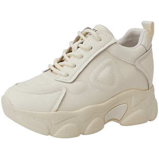 百田森内增高女鞋鞋子女春季新款爆款老爹鞋透气不闷脚女鞋休闲鞋