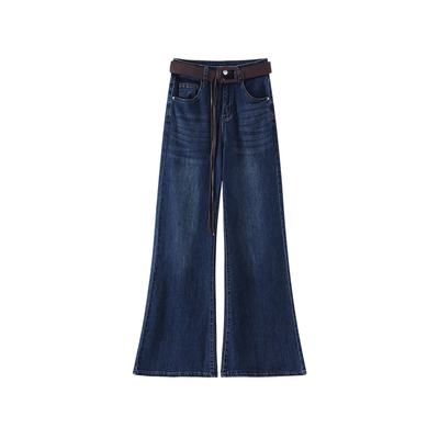 百搭复古不贴腿微喇牛仔裤女