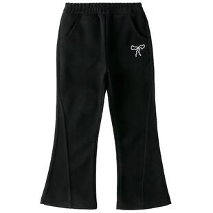 棉花堂女童裤子针织长裤春秋新款运动裤儿童休闲裤小女孩喇叭裤