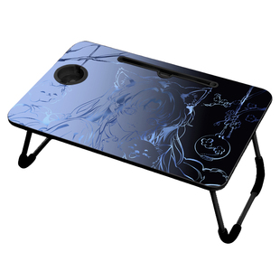 黑蓝渐变上小桌子可折叠小桌板笔记本电脑桌二次元床上桌子男生宿舍学生懒人桌学习阅读桌卧室床边书桌可定制
