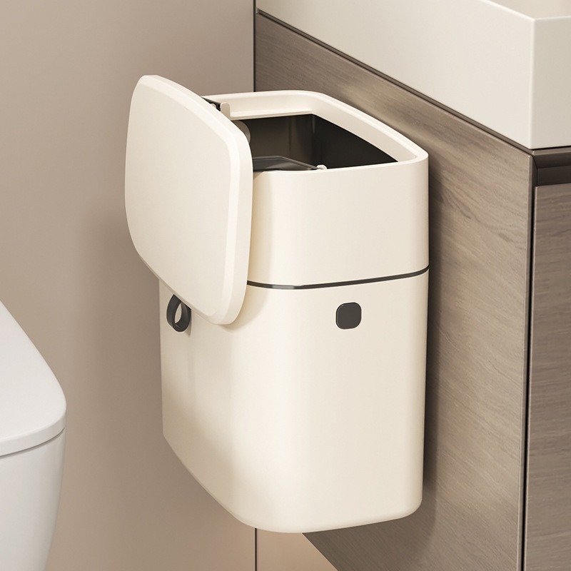 厨房垃圾桶壁挂式厕所浴室专用垃圾筒厨余盖橱柜门带夹缝卫生纸篓