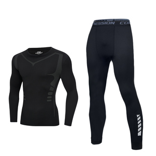 加绒保暖内衣男士打底套装运动紧身高弹秋衣秋裤青少年冬季防寒衣