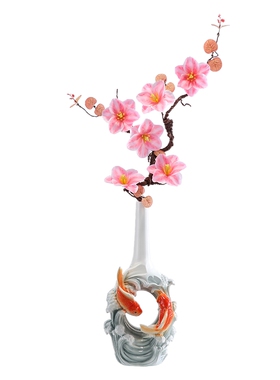 既然爱树脂年年有鱼花艺摆设礼品