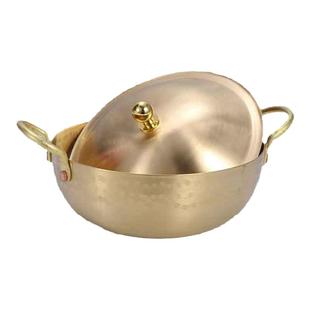黄铜冬阴公汤锅东南亚菜咖沙锅咖喱铜锅海鲜泡饭铜锅泰式锅黄铜锅
