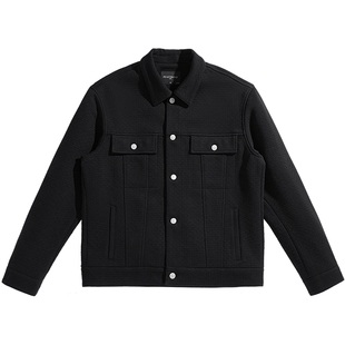 太平鸟男装肌理感夹克秋冬季外套翻领休闲茄克韩版时尚短款外套