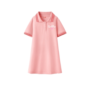 森马集团棉致女童polo连衣裙夏季儿童长款t恤裙大童女孩裙子夏款