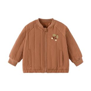 babylove宝宝夹棉外套冬季保暖拉链上衣加厚棒球服夹克婴儿棉服