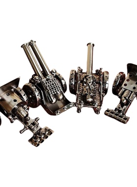 复古纯手工铁艺门形迫击炮摆件