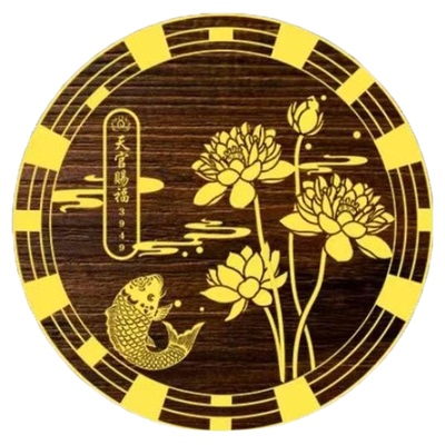 荷花鲤鱼净秽图开门见鞋柜厕所厨房荷花贴画卫生间莲花锦鲤鞋柜贴