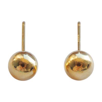 纯银简约金色基础款耳钉女养耳洞