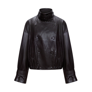 LILY2026春秋新款复古美拉德休闲通勤百搭短款夹克上衣皮衣外套女