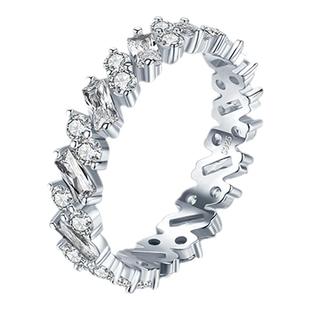 s925纯银轻奢满钻超闪闭口戒指女气质高级感欧美ins流行食指指环