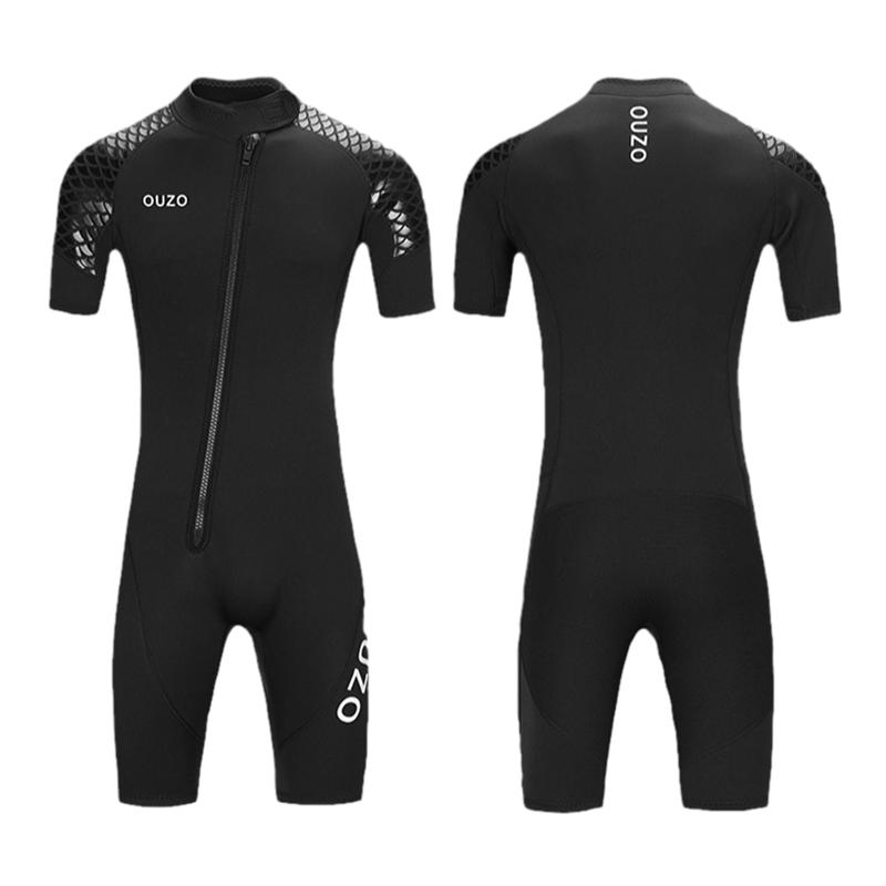 1.5/3MM潜水服短袖短裤加厚保暖游泳衣女浮潜冲浪服连体防寒衣男