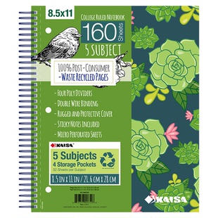 凯萨KAISA花卉系列美式线圈笔记本a4活页笔记本高颜值考研专用英语单词横线本子凯撒加厚空白活页本替芯