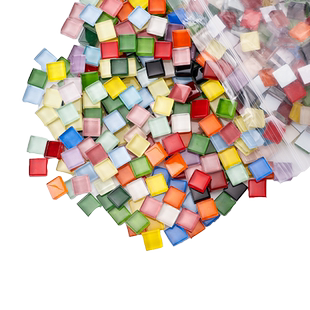 水晶马赛克贴片1200粒diy1厘米小颗粒亲子手工材料散装彩色玻璃