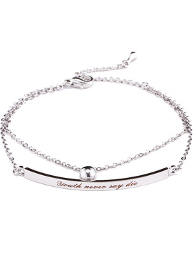 玫瑰金手链女学生刻字