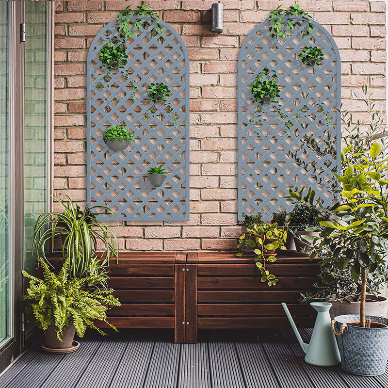 防腐塑木白色半圆栅栏围栏护栏篱笆实木户外花园阳台装饰爬藤花架