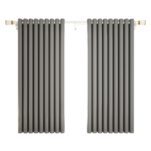 卧室窗帘免打孔安装送罗马杆一整套全遮光2024新款飘窗轻奢小窗户