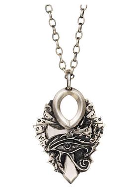 复古荷鲁斯之眼项链男银