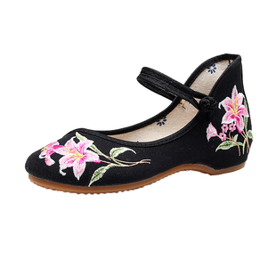 广场舞鞋女绣花舞蹈鞋老北京布鞋四季透气民族风腰鼓秧歌舞跳舞鞋