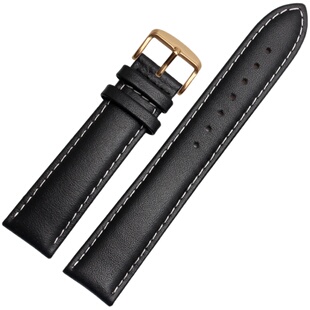 卓磊牛皮表带 男士平纹表带通用型女表表带 18|19|20|22mm 黑棕色