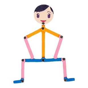 幼儿园益智运动火柴人早教折叠百变小木人游戏儿童宝宝木制玩具男