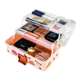 多层化妆品收纳盒学生宿舍口红指甲油防尘桌面大容量美术生工具箱