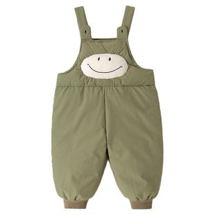 嘟嘟家宝宝冬季背带裤儿童立体塞棉裤子男童卡通休闲裤女宝厚冬装