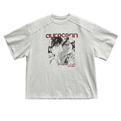Aurocean数码印做旧短袖