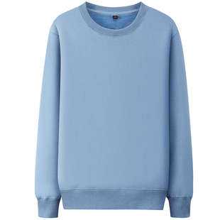 加绒450克重磅圆领卫衣男士长袖T恤宽松套头情侣外套加厚潮牌上衣