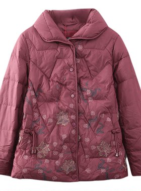 依佈中老年羽绒服加厚保暖上衣
