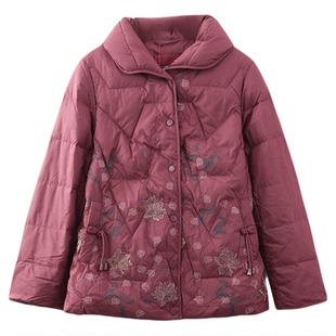 依佈中老年女士小个子加厚羽绒服2025冬装新款年轻妈妈装保暖外套