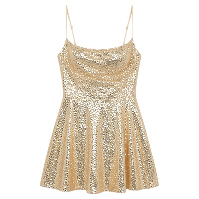 性感吊带亮片蝴蝶结连衣裙