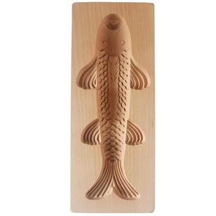 超大号锦鲤鱼模具过年馒头鱼模具大中小号鱼形模具木质面食糕点印