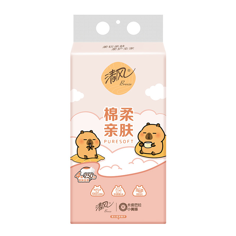 清风悬挂式抽纸4层250抽10提