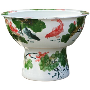 景德镇陶瓷鱼缸落地荷花缸碗莲缸特大号乌龟缸睡莲大水缸庭院客厅