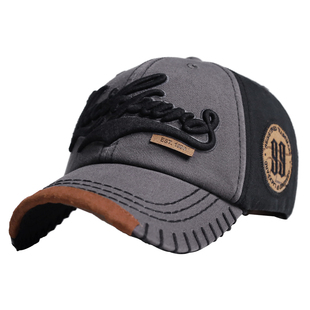 新款水洗做旧帽子男春秋纯棉软顶鸭舌帽男韩版潮流时尚刺绣棒球帽