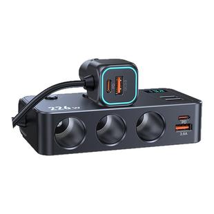 货汽车点烟器一拖三转换插头扩展母座车载充电器通用手机车充插座