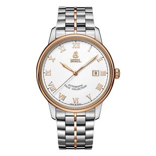 瑞士依波路手表男款雅丽系列间金钢带罗马刻度男士自动机械腕表