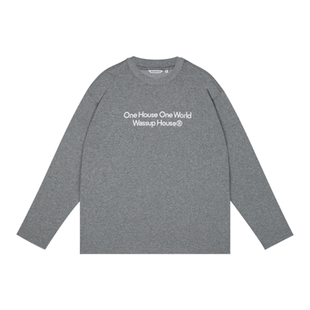 WassupHouse云朵纱做旧长袖情侣t恤男宽松美式复古上衣内搭打底衫